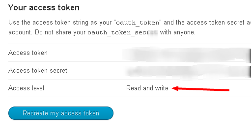 It should look like this after access token is created